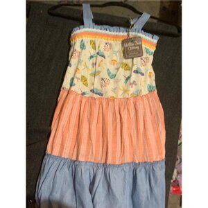 Matilda Jane Girls Dress Size 6 Butterfly Dragonfly‎ Floral Ruffle Tiered
